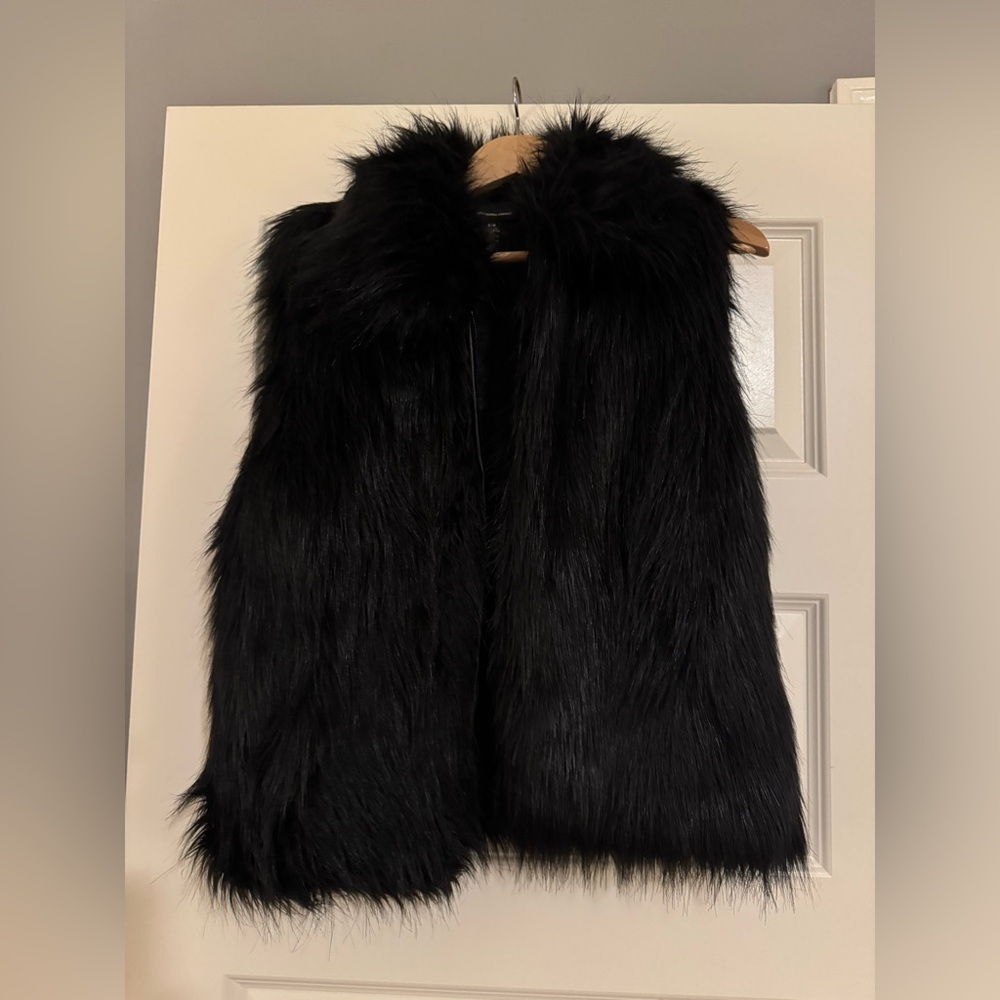 Stylish Black Faux Fur Vest (Still Available)
